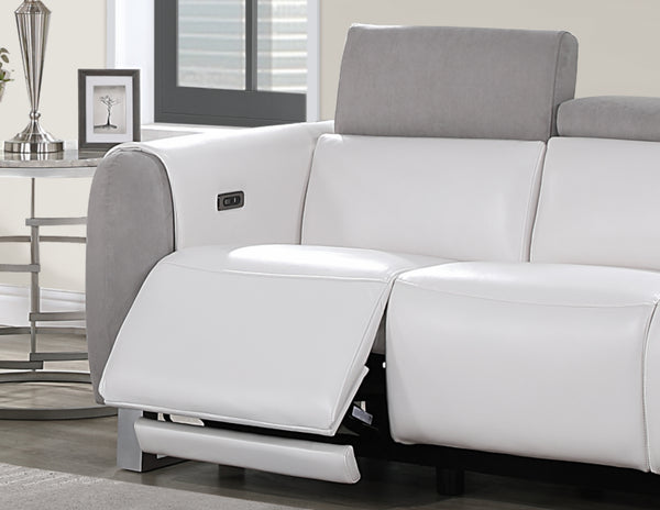 Global Furniture USA U8520 Blanche Wht/Gry 2-Piece Recliner Sofa Set