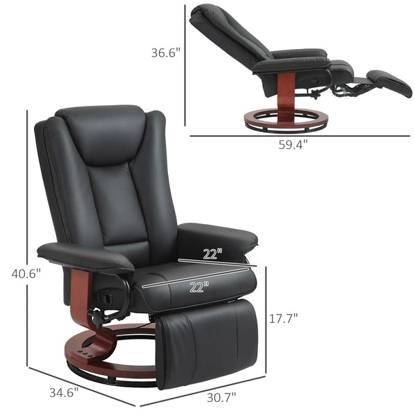 Cove Swivel Recliner Chair with Footrest