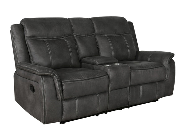 Coaster - Lawrence Upholstered Padded Arm Reclining Loveseat Charcoal