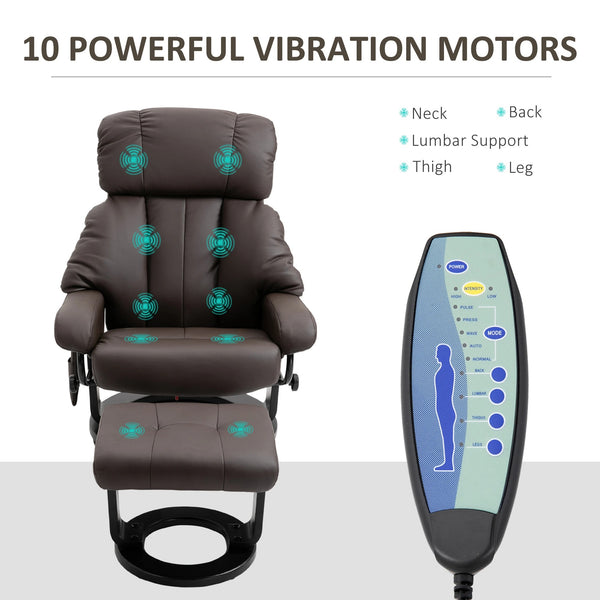 Wayne Recliner Chair with 10 Point Vibration  Massage and Footstool