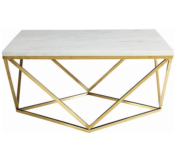 Meryl Square Faux Marble Top Coffee Table