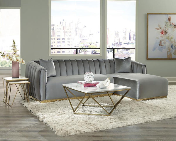 Meryl Square Faux Marble Top Coffee Table