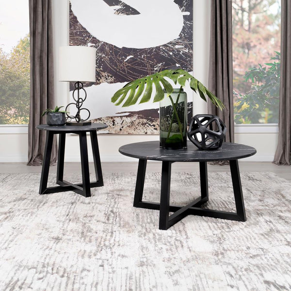 Skylark Round Marble-like Smart Top Coffee Table