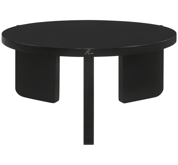 Coaster Round Solid Wood Coffee Table in Black