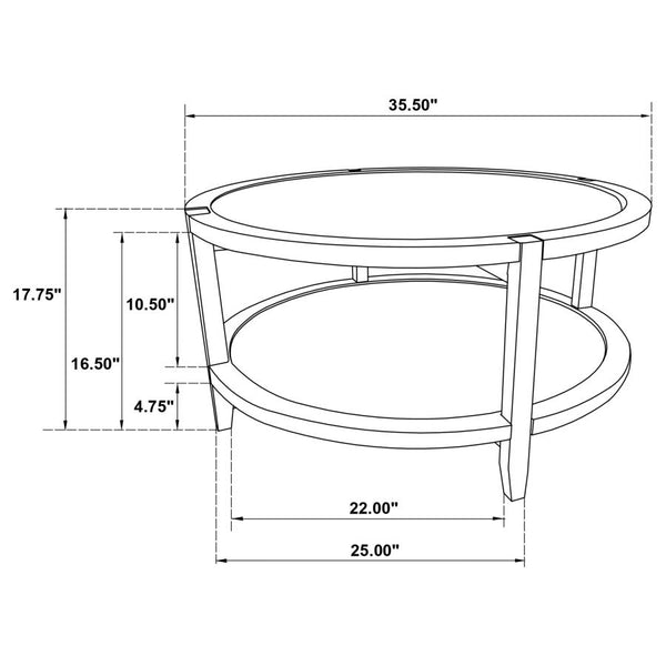 Coaster Round Solid Wood Coffee Table