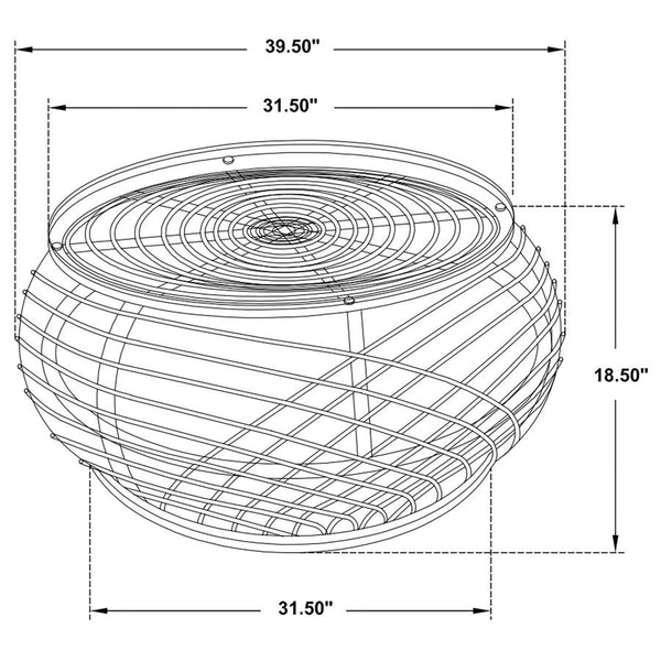 Coaster Glass Top Woven Rattan Coffee Table