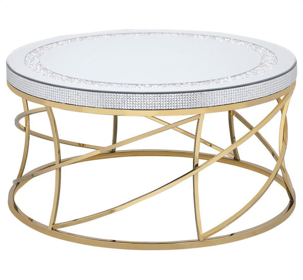 Coaster Mirror Top Stainless Steel Coffee Table