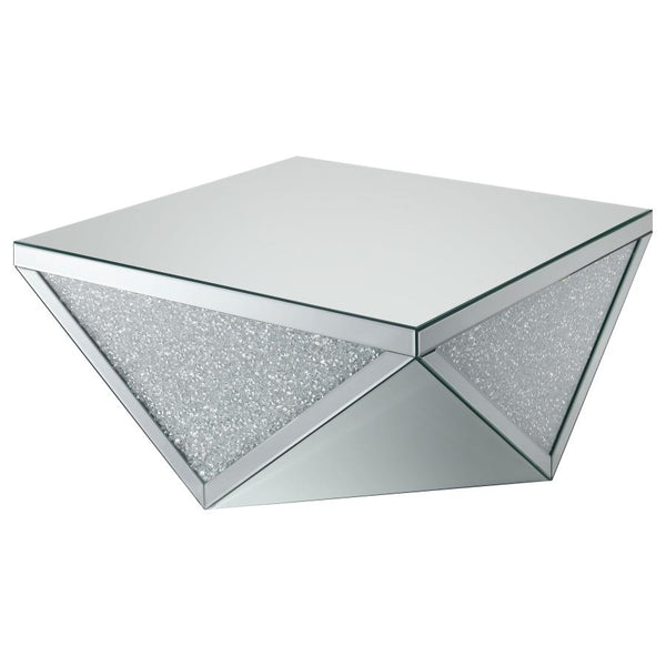 Amore Square Mirrored Acrylic Crystal Coffee Table