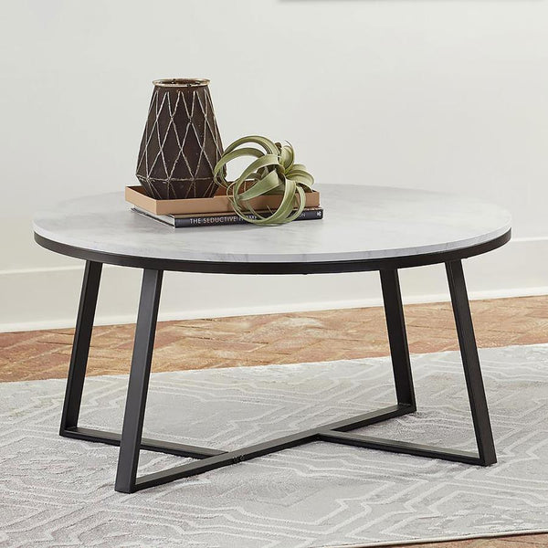 Hugo Round Faux Marble Coffee Table