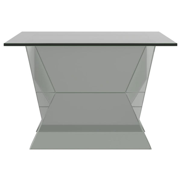 Taffeta Glass Top Mirrored Acrylic Coffee Table