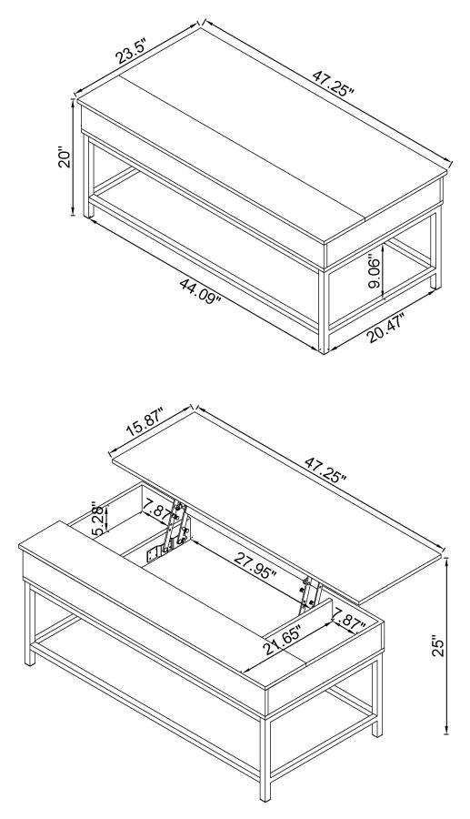 Byers Wood Lift Top Coffee Table