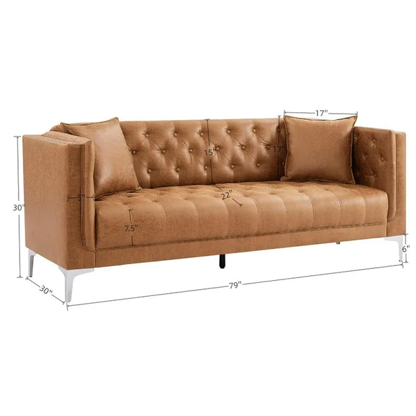 79'' Modern Handmade Button Tufted Sofa