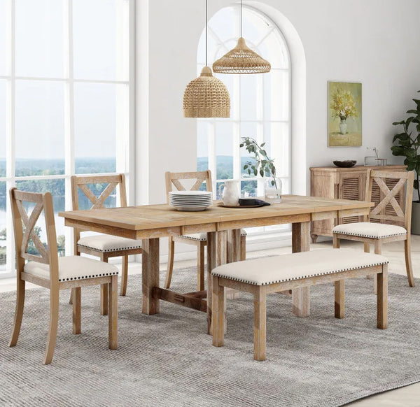 82" Luxurious Dining Table Set for 6