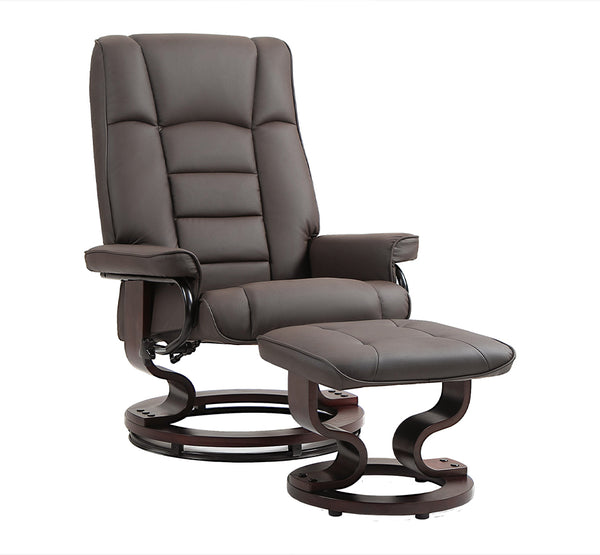 Niko Swivel Recliner Chair and Ottoman with High Back