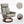 360° Swivel Reclining Chair with Wood Base and Matching Footrest