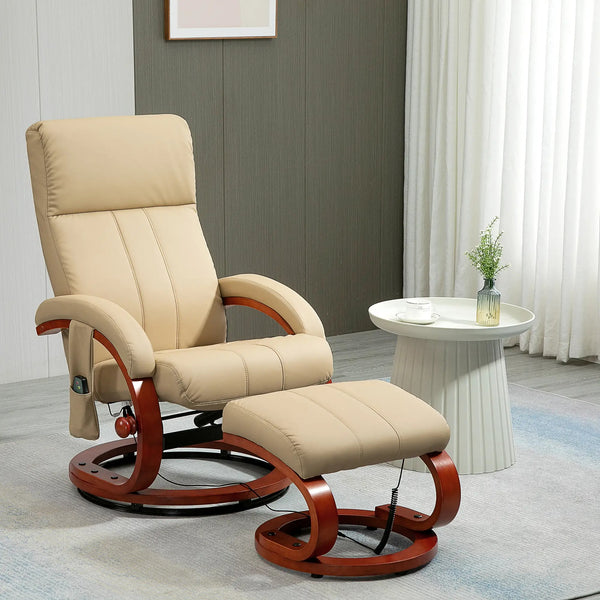 CozyAxis Electric Swivel Recliner Chair with 10 Vibration Points and 5 Massage