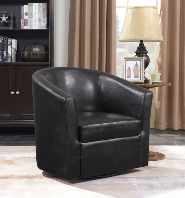 Coaster Barrel Back Swivel Chair Dark Brown