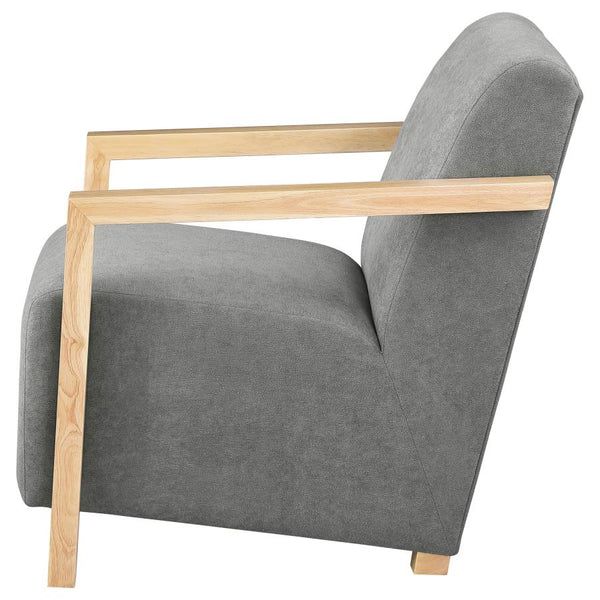 Coaster- Upholstered Accent Arm Chair with Wood Arms