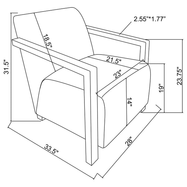 Coaster- Upholstered Accent Arm Chair with Wood Arms