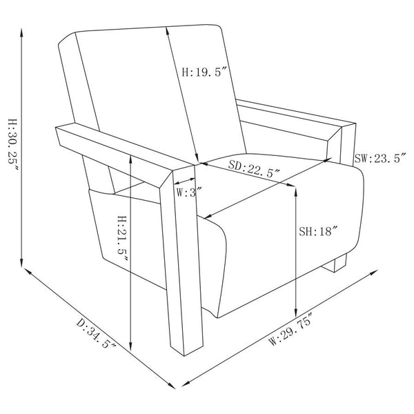 Coaster Upholstered Accent Arm Chair