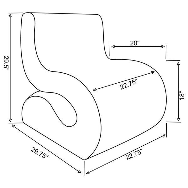 Coaster Boucle Upholstered Armless Curved Chair