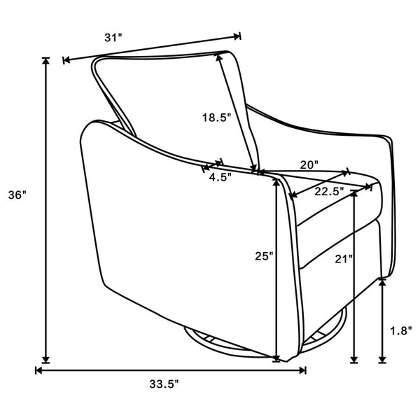 Madia Upholstered Sloped Arm Swivel Glider Chair