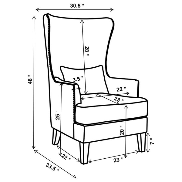 Coaster Upholstered High Wingback Accent Chair