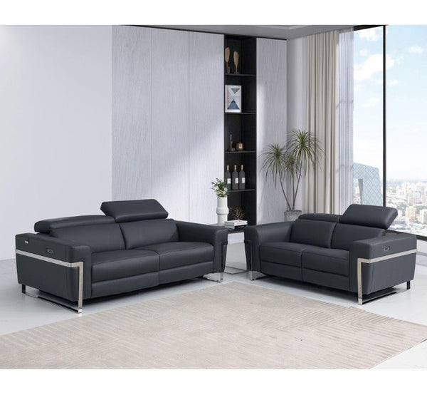 Global United- 990 Divanitalia Italian Leather Sofa Set