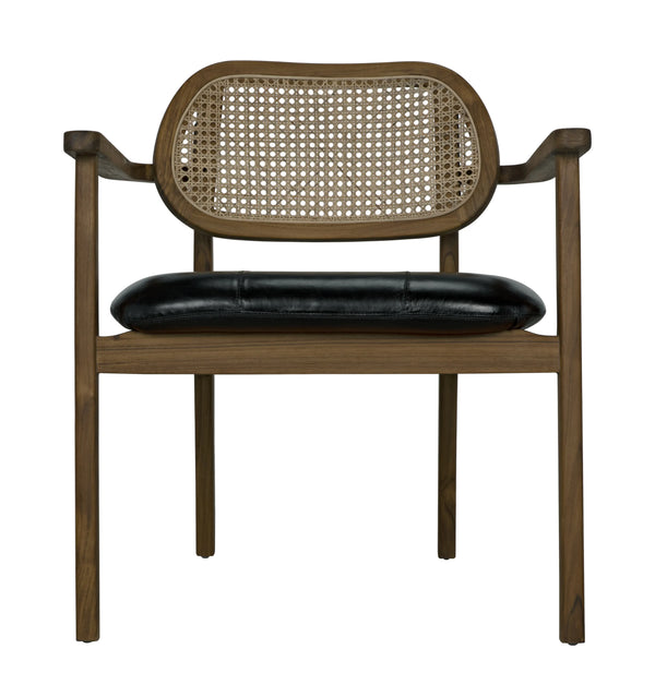 Noir - Tolka Chair, Teak with Leather Seat