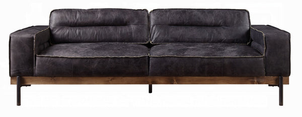 Top Grain Leather Sofa with Track Arm