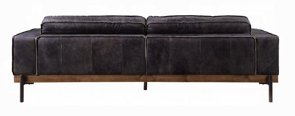 Top Grain Leather Sofa with Track Arm