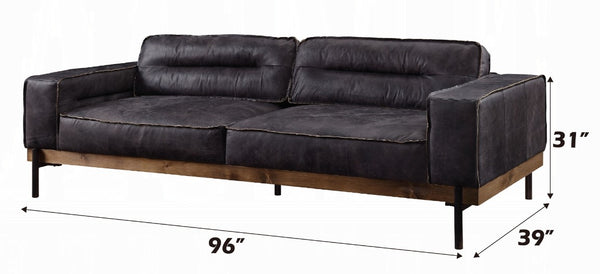 Top Grain Leather Sofa with Track Arm