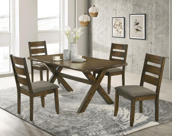 Coaster-Alston Dining Room Set Knotty Nutmeg and Brown