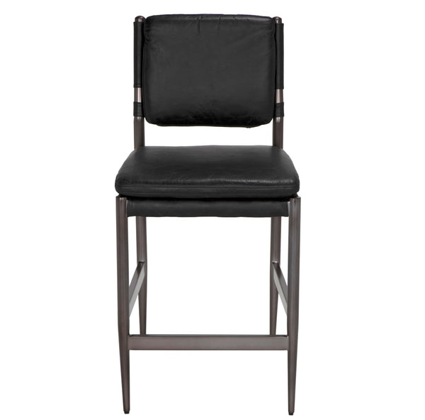 Noir -Astor Leather Counter Chair