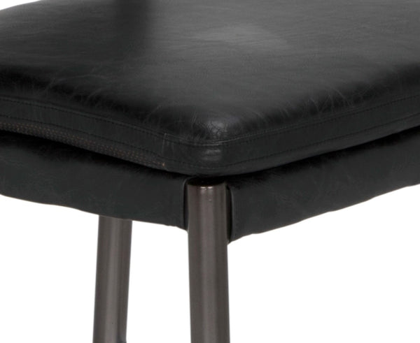 Noir -Astor Leather Counter Chair