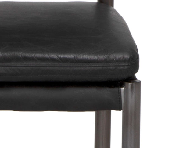 Noir -Astor Leather Counter Chair