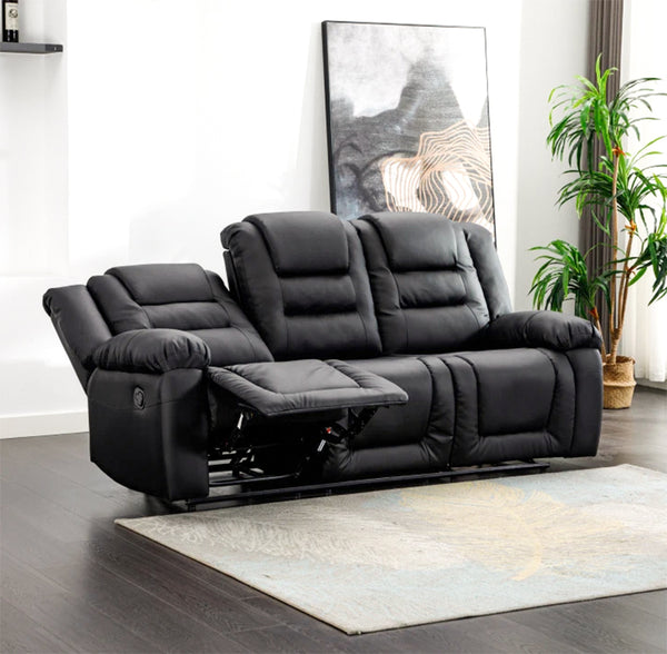 Premium Home Theater Seating: Black Recliner with Center Console