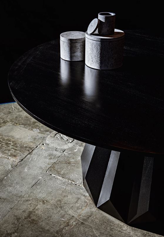 Noir- Brosche Dining Table Hand Rubbed Black