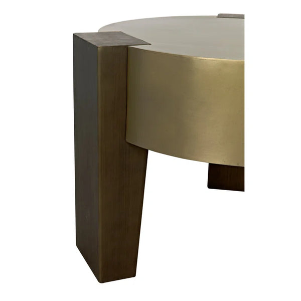 Noir -Carrusel Coffee Table, Metal with Brass and Aged Brass Finish