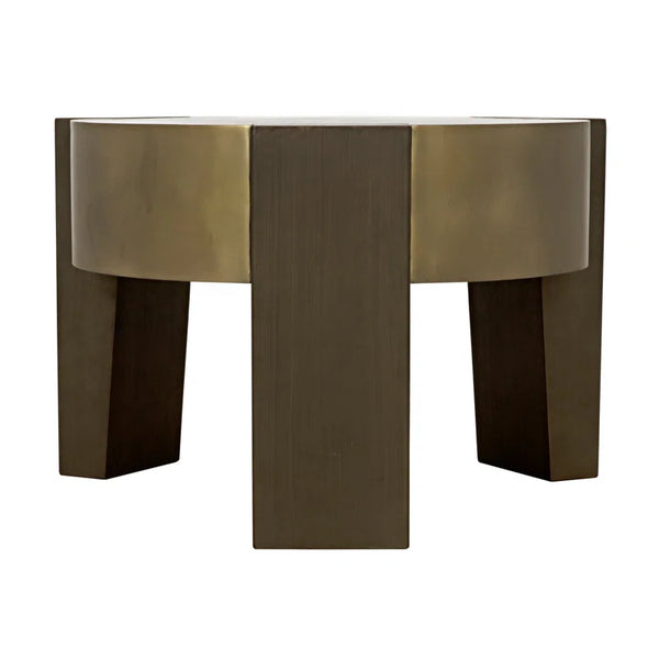 Noir -Carrusel Coffee Table, Metal with Brass and Aged Brass Finish