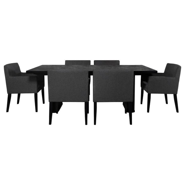 Coaster-Catherine 7-Piece Rectangular Dining Table Set Black