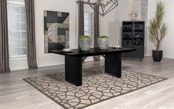 Coaster-Catherine Rectangular 84-Inch Wood Dining Table Black