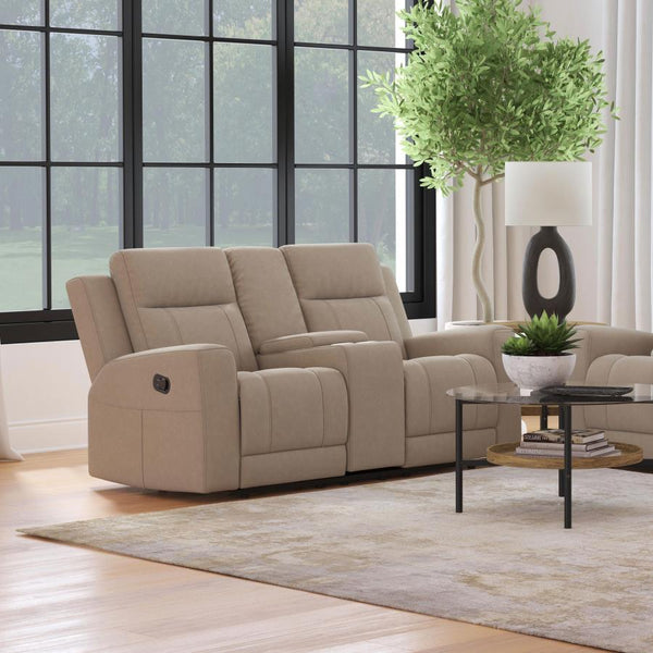 Coaster -Brentwood Upholstered Motion Reclining Loveseat Taupe