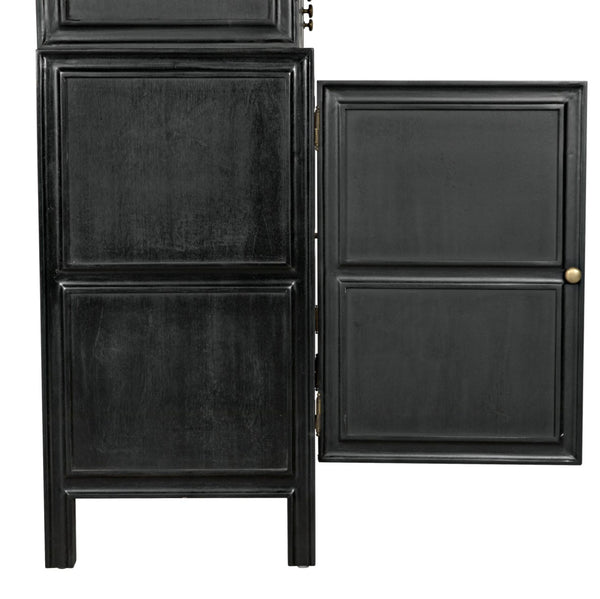 Noir -Colonial Hutch, Hand Rubbed Black