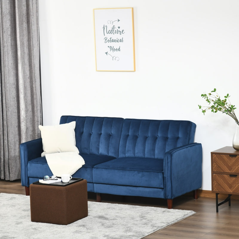 Small Sectional Sofa with Mid Century Modern Velvet Upholstered Tufted ...