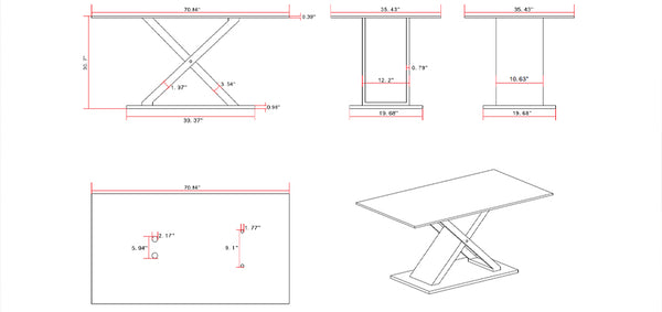 Global Furniture USA-D1274 Dining Table Set for 4