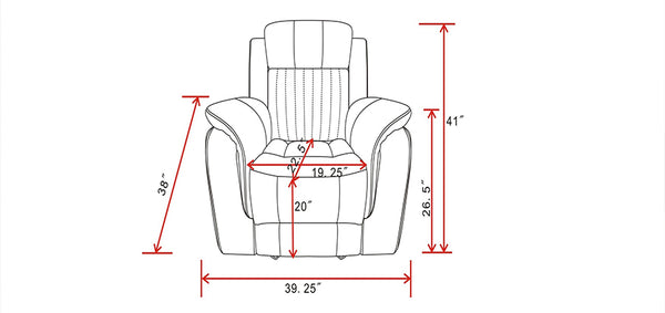 Global Furniture USA U8517 3-Piece Grey Recliner Sofa Set