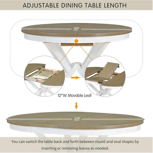 Round Dining Table Set for 4