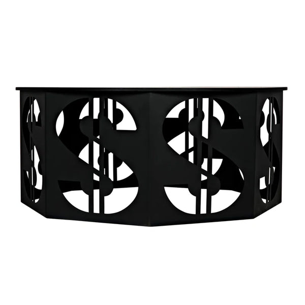 Noir -Dollar Coffee Table, Black Steel