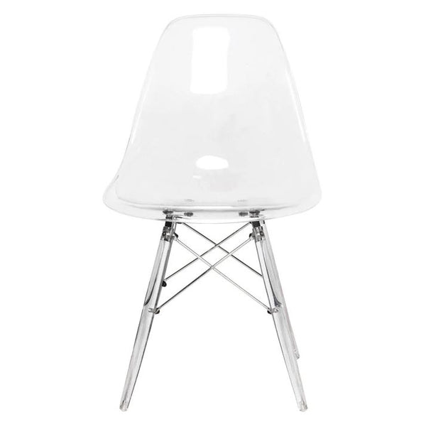 LeisureMod-Dover Molded Side Chair With Acrylic Base Set Of 2